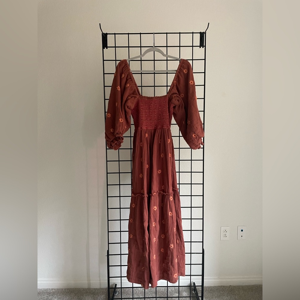 Rust orange free people maxi dress